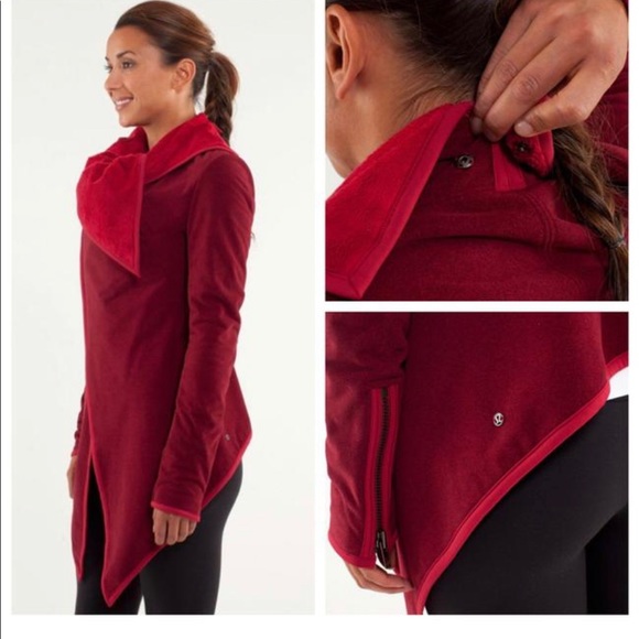 Lululemon Draped Fleece Jacket Cardigan Sz 4 - Picture 3 of 6